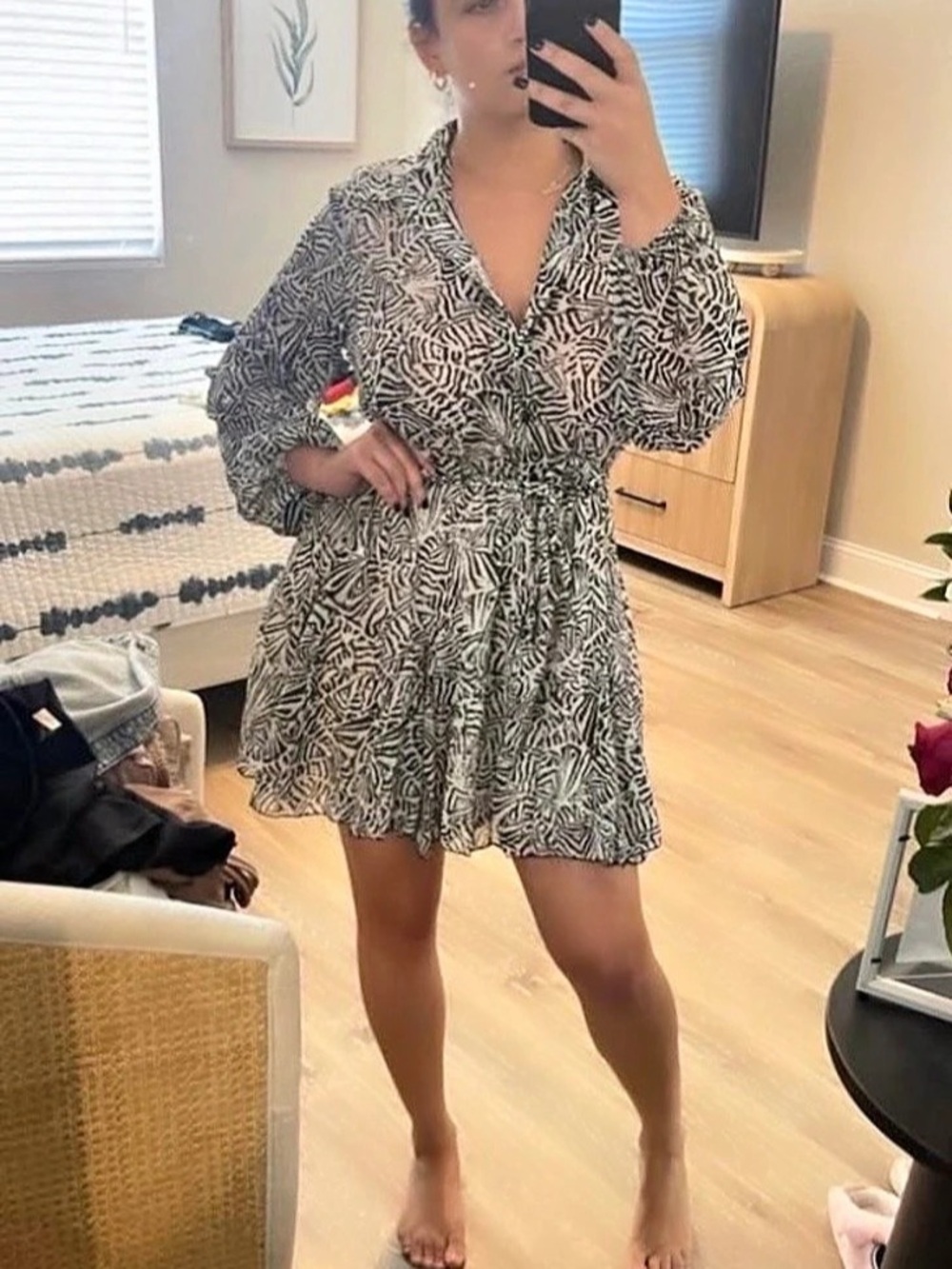 Zara Zebra Print Mini Dress NWT